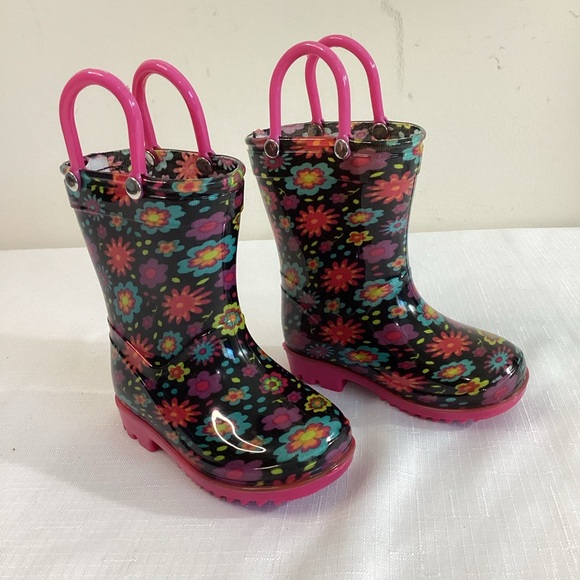 Capelli Girls Floral Print Rain boot Size 4/5 - Picture 1 of 8